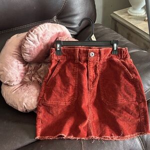 No Boundaries Red Denim Skirt